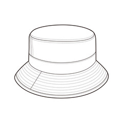 Bucket Hat Flat Sketch Vector Design Illustration