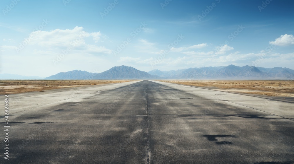 Poster generative ai unoccupied airport runway