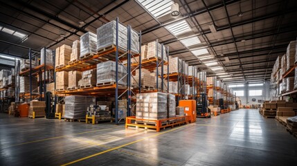 Generative AI Warehouse Facility with Pallet Racks