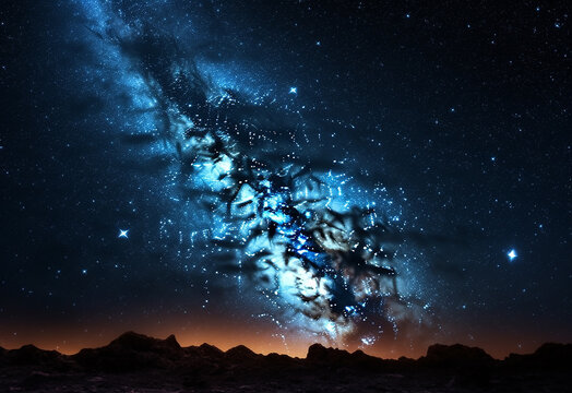 Galaxies and stars, galaxy image, night sky