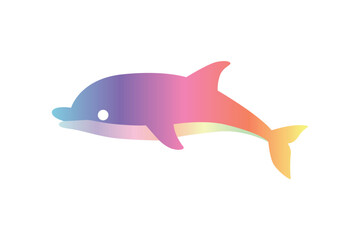 Dolphin Pastel Metallic Sticker Design