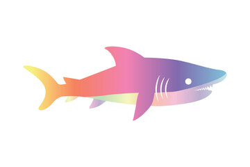 Shark Pastel Metallic Sticker Design