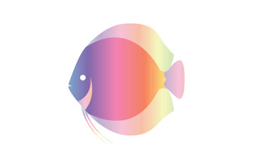 Discus Fish Pastel Metallic Sticker Design