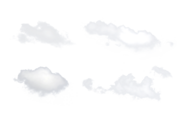 Set of white clouds on transparent
