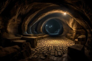 A labyrinth of underground tunnels, winding through the heart of the cave.