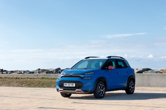 Batumi, Georgia - January 23 2024: Citroen C3 Aircross is a mini crossover SUV from Citroen.