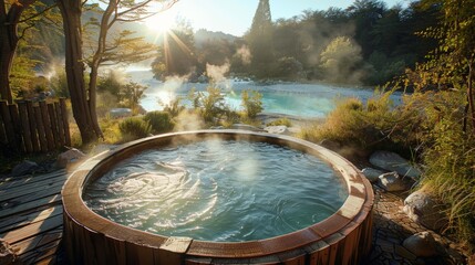 Hot springs, Pucon, Araucania Region, Chile - obrazy, fototapety, plakaty