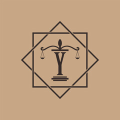 MODERN LOGO LAW INITIAL WITH FRAME