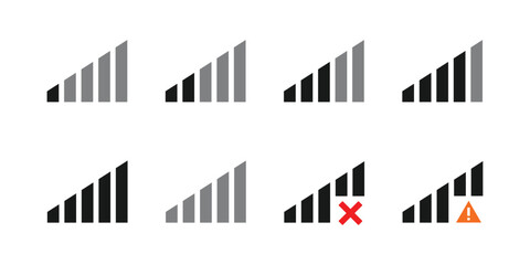 signal set icon, simple design, various for graphic needs, vector eps 10 - obrazy, fototapety, plakaty