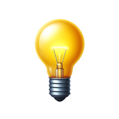 Light bulb icon 3d isolated on transparent background 