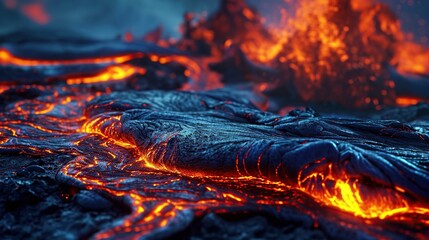 Volcanic eruption with lava wallpaper.