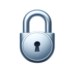 Lock icon 3d isolated on transparent backdrop