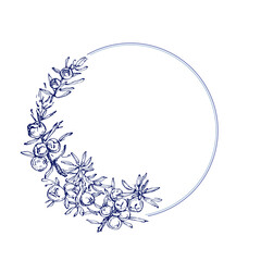 Juniper branch seamless pattern. Floral Bohemian Tile. Vector floral background. Herbal plants.