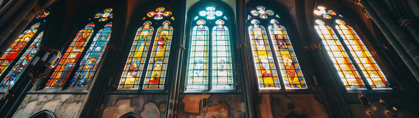 Timeless Elegance: Panoramic Interior of a Historic Cathedral