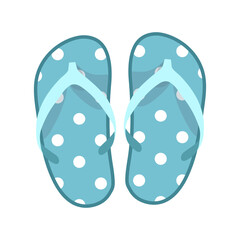 Vector vietnamese flip flops isolated on white background. Vietnamese slates shoes for beach. Flat style illustration.