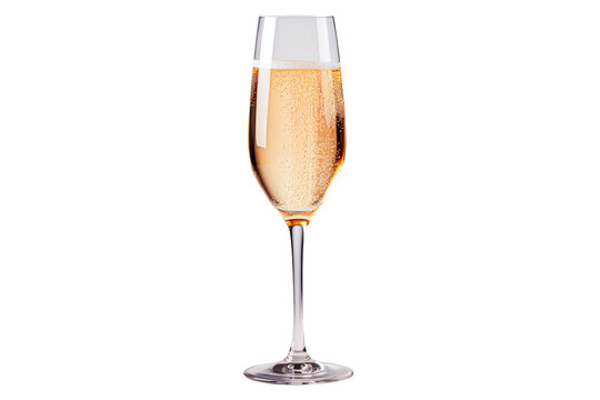 Glasse of champagne on isolated back