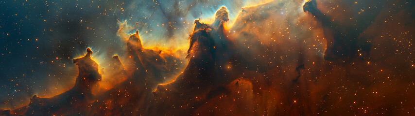 Galactic Brilliance: A Detailed Nebula Desktop Wallpaper - obrazy, fototapety, plakaty