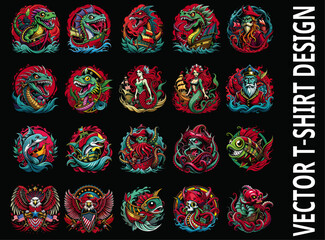 Fototapeta premium T-shirt Designs Bundle, T-shirt Artwork
