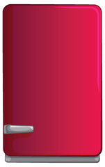 Vector illustration of a standalone red fridge