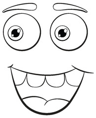 Vector illustration of a happy cartoon face