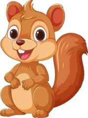 Fototapeten A cute, smiling squirrel in vector style. © GraphicsRF