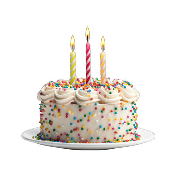 soft Birthday cake decorated with colorful sprinkles png