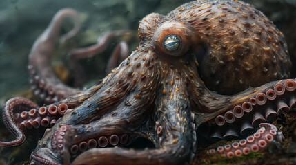 Octopus in a natural underwater setting.
