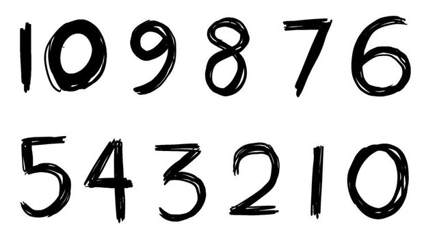 Doodle Numbers Compilation Animation. Illustrative typography hand lettering motion design.