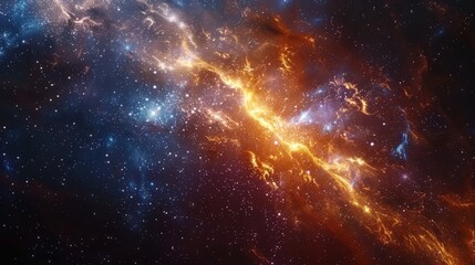 Obraz premium A deep space 3D background, trendy and modern, featuring an expansive view of the cosmos with nebulas, star clusters, and distant galaxies.