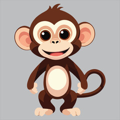 vector cute little monkey