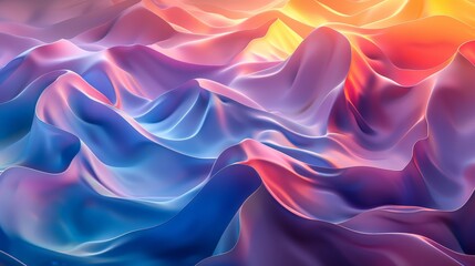 Obraz premium Fluid Landscape of Vibrant Waves Abstract Background