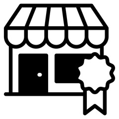 retail store with quality badge icon