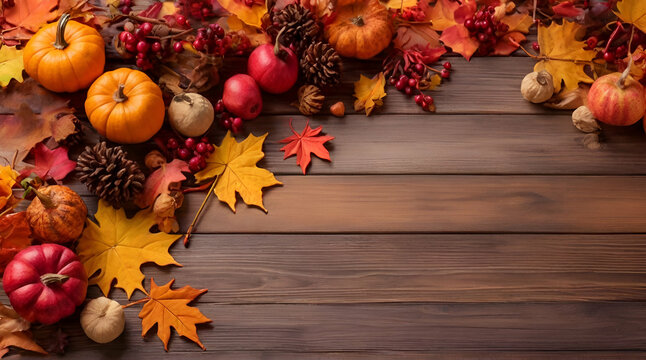 Autumn Thanksgiving Colorful Setting Background 0 .Genrative.ai 