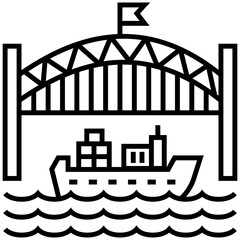 London bridge line icon 