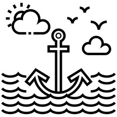 Anchor concept line icon design 