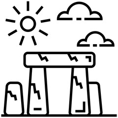 Stonehenge line icon vector 