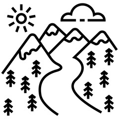 Snake river line icon design 