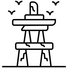 Inukshuk line icon design 