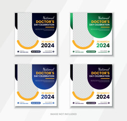 Outstanding social media post design for National Doctor's Day on social platforms.
