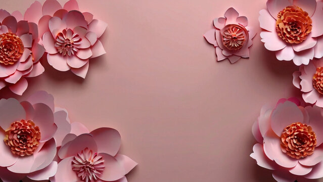 Pink flower background HD 8K wallpaper Stock Photographic Image