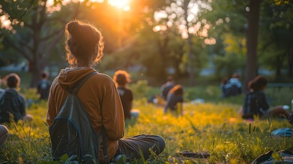 Golden Hour Serenity: Stunning Portrait of a Girl in Sunset's Warm Light, Summer Sunshine: Backlit Portrait of a Girl in the Golden Hour