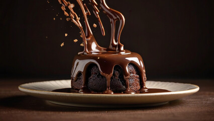 Chocolate cake HD 8K wallpaper Stock Photographic Image