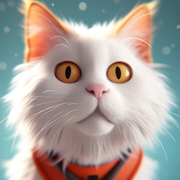 Cute 3D Cat Cartoon Character
