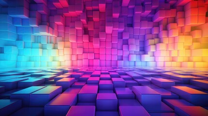 Colorful background with square lighting background - obrazy, fototapety, plakaty