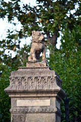 The French Bulldog statue is decorative