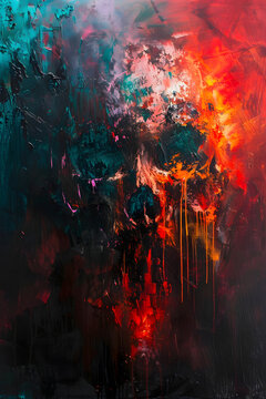 abstract painted skull art © Davy
