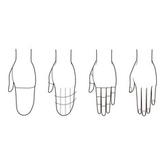 Hand Gesture Fashion Illustration Series Flat Sketch Vector Design