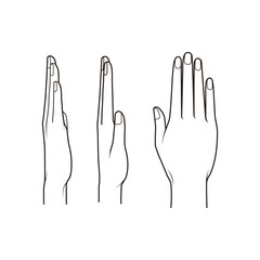 Hand Gesture Fashion Illustration Series Flat Sketch Vector Design