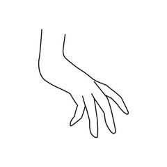 Hand Gesture Fashion Illustration Series Flat Sketch Vector Design