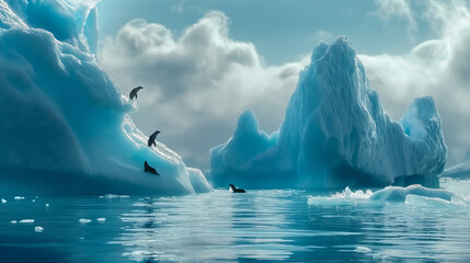Seals in Antarctica.